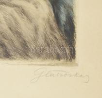 Glatz Oszkár (1872-1958) - Prihoda István (1891-1956): Betűvetés. Színezett rézkarc, papír. Jelzett ...