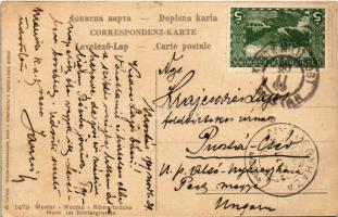 1909 Mostar, Römerbrücke, Hum im Hintergrunde, Radobolia Quelle / bridge (EB) + "K. UND K. MILI...