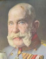 I. Világháborús propaganda nyomat, II. Vilmos és Ferenc József mellképével, mindketten számos kitünt...