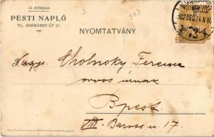 1902 Pesti Napló előfizetés ajándék Zichy Mihály albummal. reklám / Hungarian newspaper advertisemen...