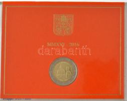 Vatikán 2016. 2E "A Vatikáni Csendőrség fennállásának 200. évfordulója" forgalomba nem került emlékkiadás eredeti karton dísztokban T:BU a tokon kis sérülés Vatican 2016. 2 Euro "Bicentenary of the Vatican Gendarmerie" non-circulating commemorative coin in original cardboard coincard C:BU small damage on the case Krause KM#484