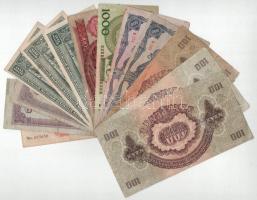 13db-os vegyes korona, pengő, forint bankjegy tétel, közte 1949. 100Ft, 1996. 1000Ft "E" T...