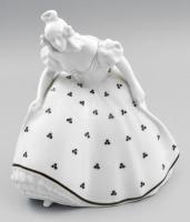 Pirkenhammer F&M táncoló lányka kézzel festett, jelzett, hibátlan 21,5 cm