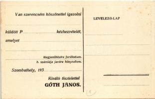 Góth János szombathelyi lakatos reklámlapja. Kőszegi utca 9. (fl)