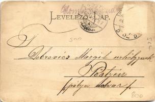 1904 Dombóvár, Templom tér. Bruck Sándor kiadása (ázott sarok / wet corner)