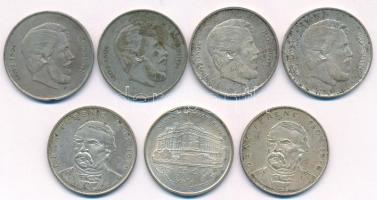 1947. 5Ft Ag "Kossuth" (4x) + 1993. 200Ft Ag "MNB" + 1994. 200Ft Ag "Deák" (2x) T:XF-F patina Adamo F8.1, F13, F13.1