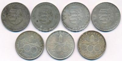 1947. 5Ft Ag "Kossuth" (4x) + 1993. 200Ft Ag "MNB" + 1994. 200Ft Ag "Deák&q...