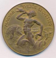 Berán Lajos (1882-1943) 1928. "Magyar Evezős Szövetség" bronz díjérem, hátoldalán "II. díj - Városközi nyolcas 1928. VI.-24." gravírozással, "Berán N. Bpest" gyártói jelzéssel (50mm) T:XF