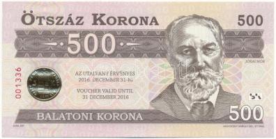 2012. 500 Balatoni Korona "Jókai Mór", "001336" sorszámmal T:UNC