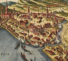 [Buda és Pest látképe Buda 1602-es ostromát ábrázoló rézmetszeten.] 

A kép alatt német nyelvű fel...