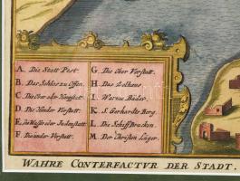 [Buda és Pest látképe Buda 1602-es ostromát ábrázoló rézmetszeten.] 

A kép alatt német nyelvű fel...