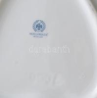 Hollóházi Hortenzia mintás levél alakú kínáló, matricás, jelzett, hibátlan, 19,5x16 cm