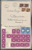 1946 (12. díjszabás) Levél 25 db bélyeggel kiállítás lapon "ALSÓÖRS" - Kleinmünchen (1 bélyeg hiányzik / missing one stamp)