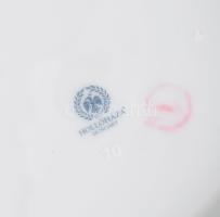 Hollóházi Hortenzia mintás asztali középváza, jelzett, matricás, hibátlan, d: 21 cm, m: 25 cm
