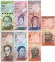 Venezuela 2007-2015. 5 - 100B (7xklf) T:UNC,AU Venezuela 2007-2015. 5 - 100 Bolívares (7xdiff) C:UNC,AU