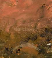Nyáry Éva (1946-): Táj, 1989. Olaj, farost. Jelezve balra lent. Dekoratív fakeretben. 50x40 cm