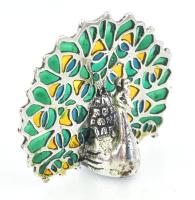 Ezüst(Ag) páva, 2 db, jelzett, 4×4,5 cm, bruttó: 38,7 g