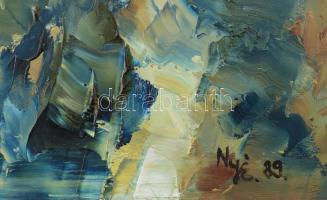 Nyáry Éva (1946-): Vízparti táj, 1989. Olaj, farost. Jelezve jobbra lent. 45x56,5 cm