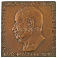 Beck Ötvös Fülöp (1873-1945) 1914. "Báró Harkányi Frigyes" bronze emlékplakett (67x67mm) T:AU,XF ü. Hungary 1914. "Frigyes Harkányi" commemorative bronze plaque. Sign.: Fülöp Beck Ötvös (67x67mm) C:AU,XF ding HP 896.