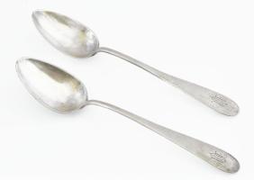 Ezüst(Ag) monogramos teás kanál, jelzett, h: 14 cm, nettó: 28,5 g