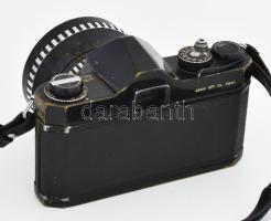 Asahi Pentax Spotmatic fényképezőgép Carl Zeiss Jena Flektogon 4/25 objektívvel, tokjában, kopott