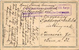 1915 Cat with spider and spider web. Wenau-Pastell No. 606. + "K.u.K. Ausbildungs-Gruppe des XX...