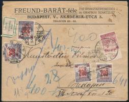 1924 Budapest helyi levél 100K bérmentesítéssel, majd 800K portóval, visszaküldve Nem fogadta el.