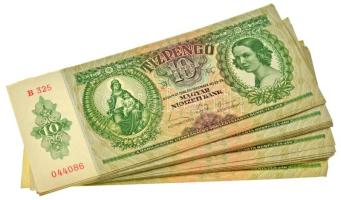 1936. 10P (33x) azonos sorozatszámmal, sorszámkövető és közeli sorszámú sorokkal "B 325 044002 ...