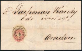 1866 5kr levélen (hajtott / folded) &quot;FÉLEGYHÁZA&quot; - Arad