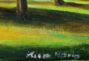 Kun Mária (1944-): Erdei út. Olaj, vászon, jelzett. 25x30 cm