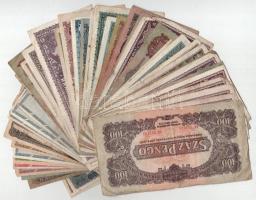 47db-os vegyes korona, pengő, adópengő bankjegy tétel T:F,VG