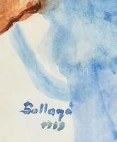 Ballagó Imre (1915-1997): Női akt. Akvarell, papír, jelezve balra lent. Üvegezett fakeretben. 61×43 ...