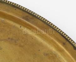 Th. Weiss Wien antik alpakka kávéházi tálca, jelzett, kopott, 29x21 cm