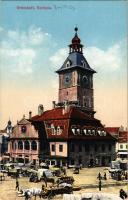 Brassó, Kronstadt, Brasov; Városháza, piac. H. Zeidner kiadása / Rathaus / town hall, market