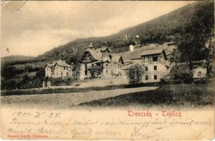 1901 Trencsénteplic, Trencianske Teplice; nyaralók. Gansel Lipót / villas (Rb)