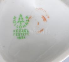 Hollóházi "art deco" kakas figura (terv: Török János). Kézzel festett, jelzett, kis mázhib...