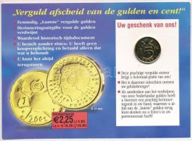 Hollandia 1972. 5c aranyozott bronz érme holland nyelvű levelezőlapon T:UNC,AU Netherlands 1972. 5 Cent gilt bronze coin on a postcard in Dutch C:UNC,AU