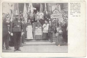 Rotta Angelo érsek pápai nuncius távozik a Szent István templomból a Szent Imre évi Credo kongresszus miséje után 1930. augusztus 17. (EK)