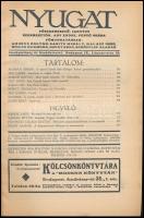 1912 A Nyugat V: évf. 17. szám. a tartalomból: Ady Endre: Szerelmek az őszben, Szép Ernő: Paul Claud...