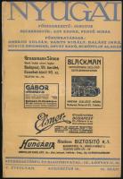 1912 A Nyugat V: évf. 16. szám. a tartalomból: Ady Endre: MArgita és Ottokár, Kaffka Margit: Alkudozás... még mindig, Ignotus: A politika mögül, Szabó Dezső Kissé körbevágott, jó állapotban