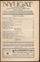 1912 A Nyugat V: évf. 16. szám. a tartalomból: Ady Endre: MArgita és Ottokár, Kaffka Margit: Alkudoz...