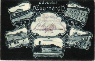 Csorna, Palota sor, vasútállomás, leány árvaház, Premontrei rend kastélya. Art Nouveau (fl)