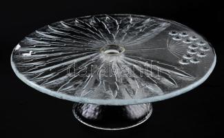 Talpas tortatál. Formába préselt üveg, jelzés nélkül, hibátlan, d: 27 cm.