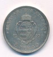 1935. 2P Ag "Pázmány" kapszulában T:AU patina Adamo P7.1