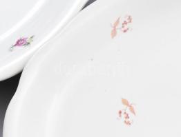 Zsolnay 23 darabos virágmintás étkészlet. Matricás, jelzett, kopással, egy tálon sérüléssel