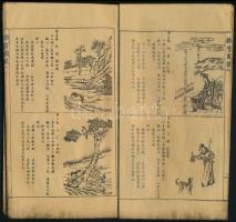 XIX. sz: Kínai történelmi kultúrával foglalkozó 2 darab könyv. Képekkel gazdagon illusztrált. Rizspa...