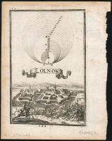 ca 1700 Zolnok - Szolnok várának látképe. rézmetszet megjelent: Birckenstein/Pürckenstein, Anthon Ernst Burckhard von: Auslesener Anfang zu denen höchst=nützlichen Matematischen Wissenschaften...Sammt einem Anhang oder Beschreibung, Derer...Ungarischen Städten... Augspurg, 1731, Mertz und Mayer. 100x160 mm