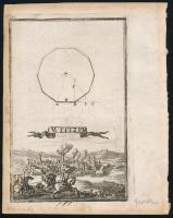 ca 1700 Weitzen - Vác várának látképe. rézmetszet megjelent: Birckenstein/Pürckenstein, Anthon Ernst Burckhard von: Auslesener Anfang zu denen höchst=nützlichen Matematischen Wissenschaften...Sammt einem Anhang oder Beschreibung, Derer...Ungarischen Städten... Augspurg, 1731, Mertz und Mayer. 100x160 mm