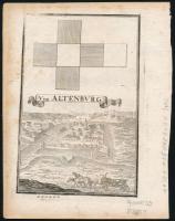 ca 1700 Ung. Altenburg - Mosonmagyaróvár várának látképe. rézmetszet megjelent: Birckenstein/Pürckenstein, Anthon Ernst Burckhard von: Auslesener Anfang zu denen höchst=nützlichen Matematischen Wissenschaften...Sammt einem Anhang oder Beschreibung, Derer...Ungarischen Städten... Augspurg, 1731, Mertz und Mayer. 100x160 mm