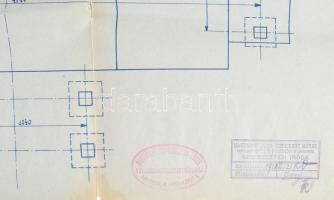 1910 Siemens-Schuckert Művek Pozsony motorgenerátor tervrajza, szakadással, 70×84 cm